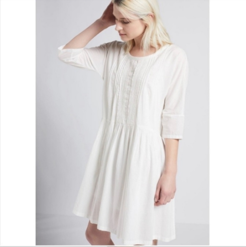 Current Elliott The Lacey White Dress Cottage Core Fairy Boho Chic Sz Medium